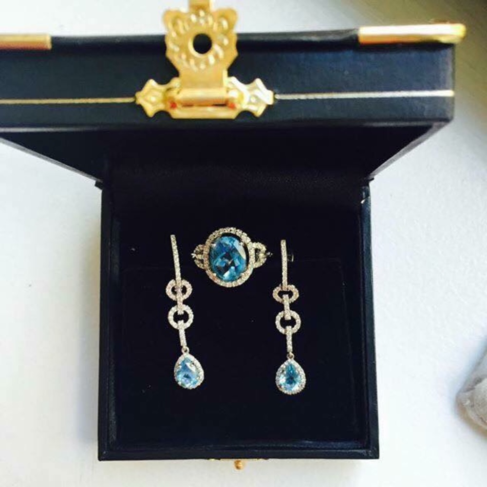 Diamond Topaz Earrings - Picture 3 of 5